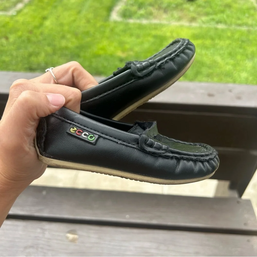 ECCO Kids leather Black Loafers‎